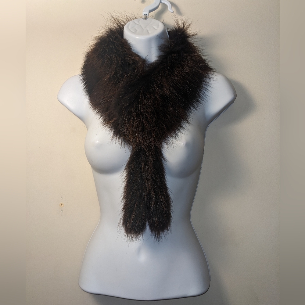 Real Fur Brown Stole Scarf